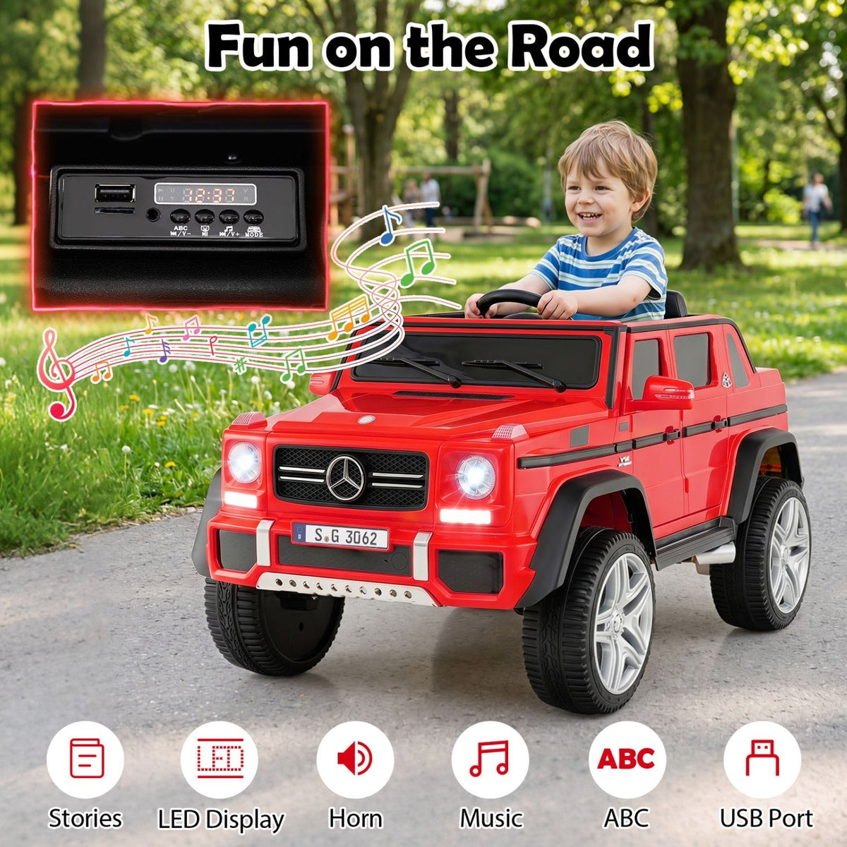 Licensed Mercedes-Benz Maybach 12V kids ride-on car with remote, GBruno Store, view 7