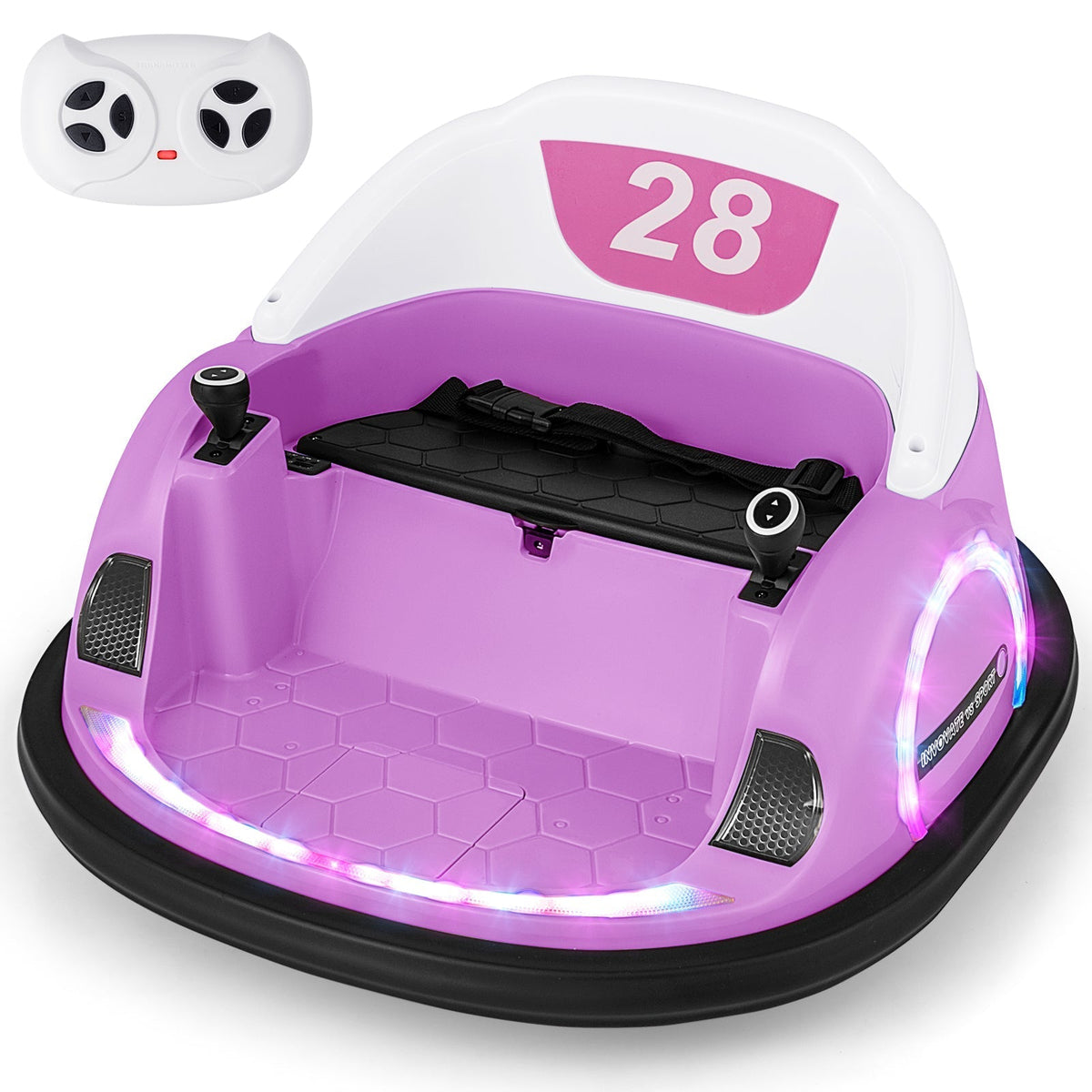 Toddler ride-on bumper car with LED lights and 360-degree spin, GBruno Store, view 5