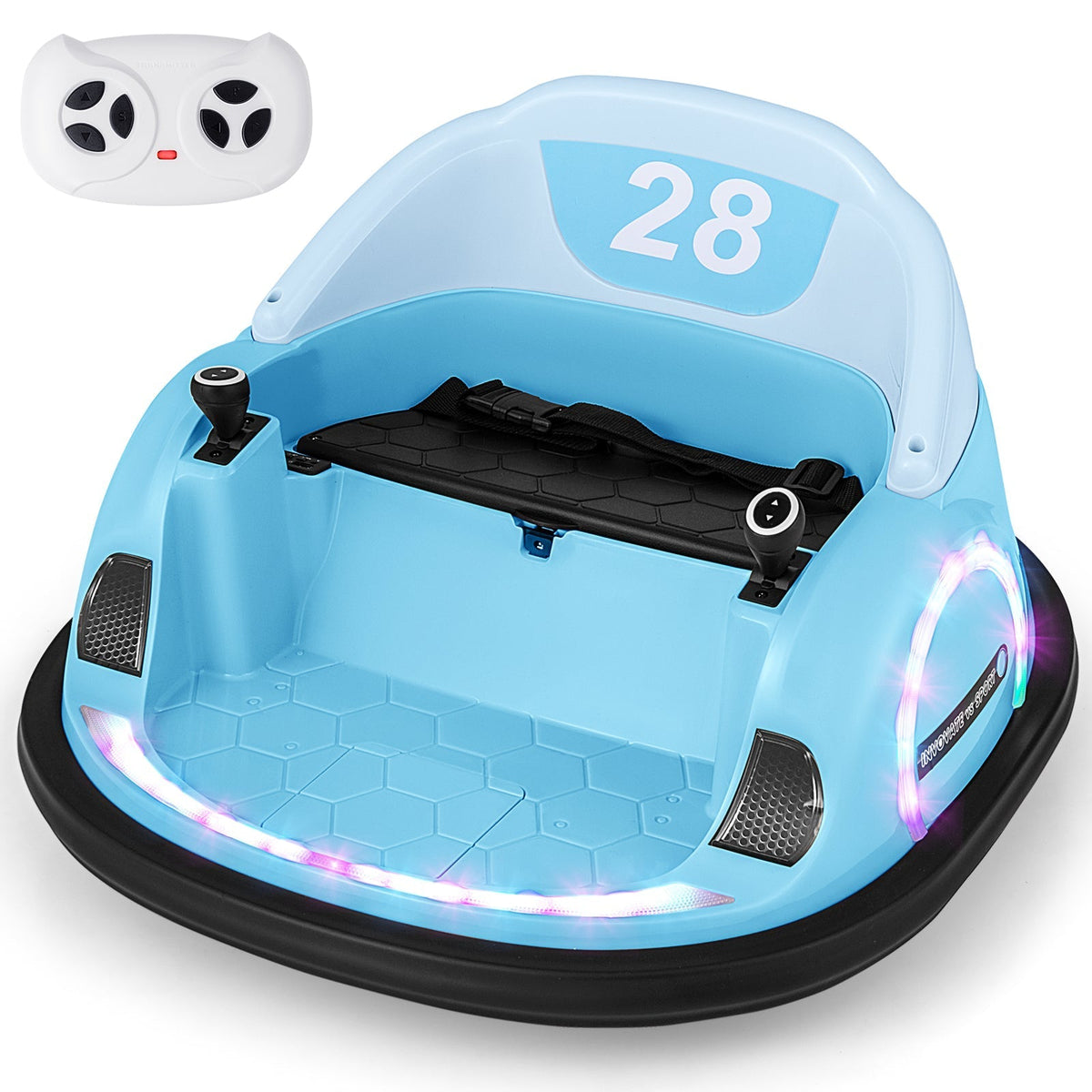 Toddler ride-on bumper car with LED lights and 360-degree spin, GBruno Store, view 2