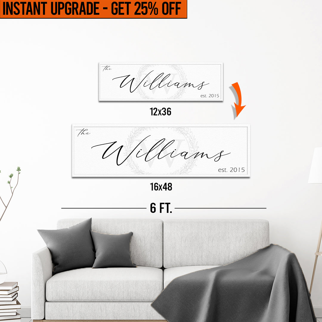 Upgrade Your 12x36 Inches 'Family Sign' (Style 2) Canvas To 16x48 Inches by Tailored Canvases