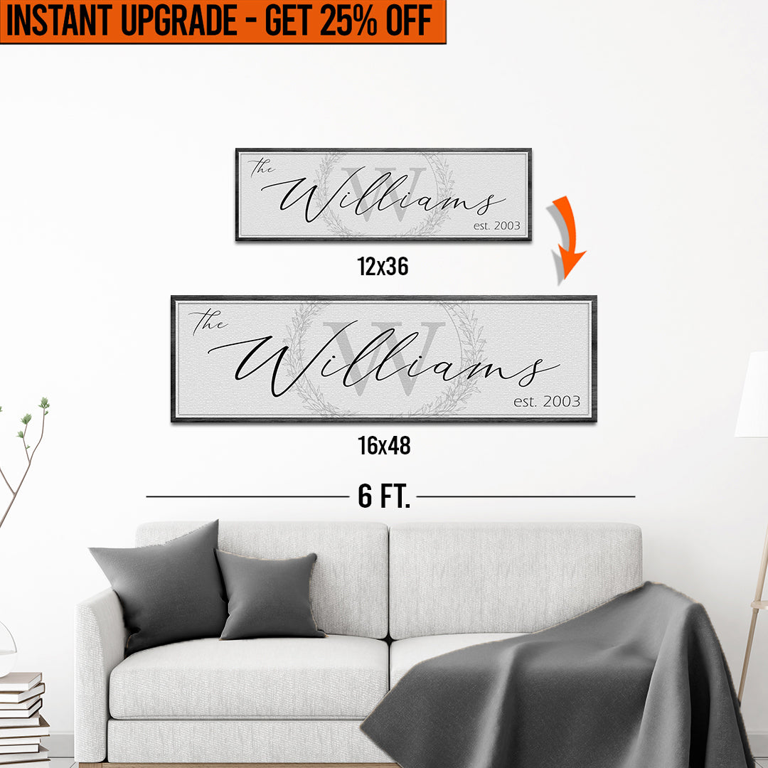 Upgrade Your 12x36 Inches 'Family Sign' (Style 3) Canvas To 16x48 Inches by Tailored Canvases