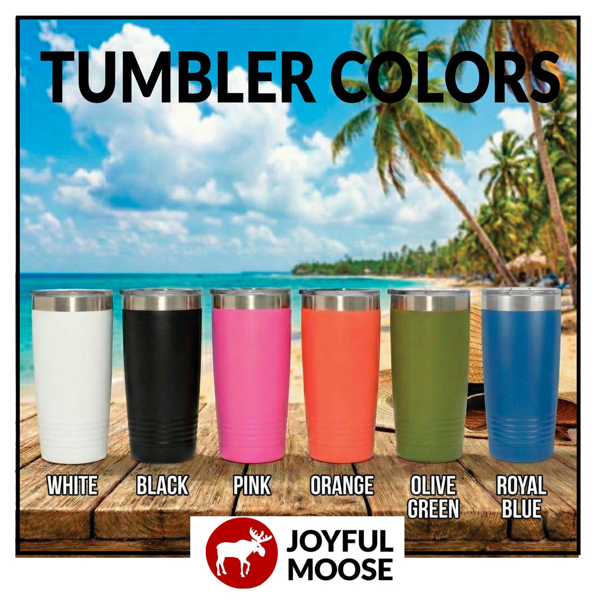 Stainless Steel Tumbler - Double Wall Insulation 20 Oz Custom Travel Mug by Joyful Moose