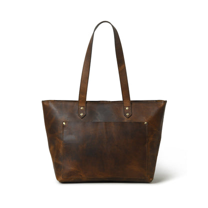 Essential Work Tote - Brown by Classy Leather Bags