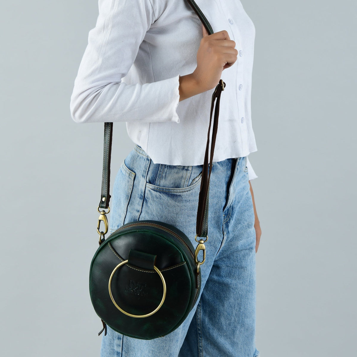 Rosie Sling Circle Bag by Classy Leather Bags