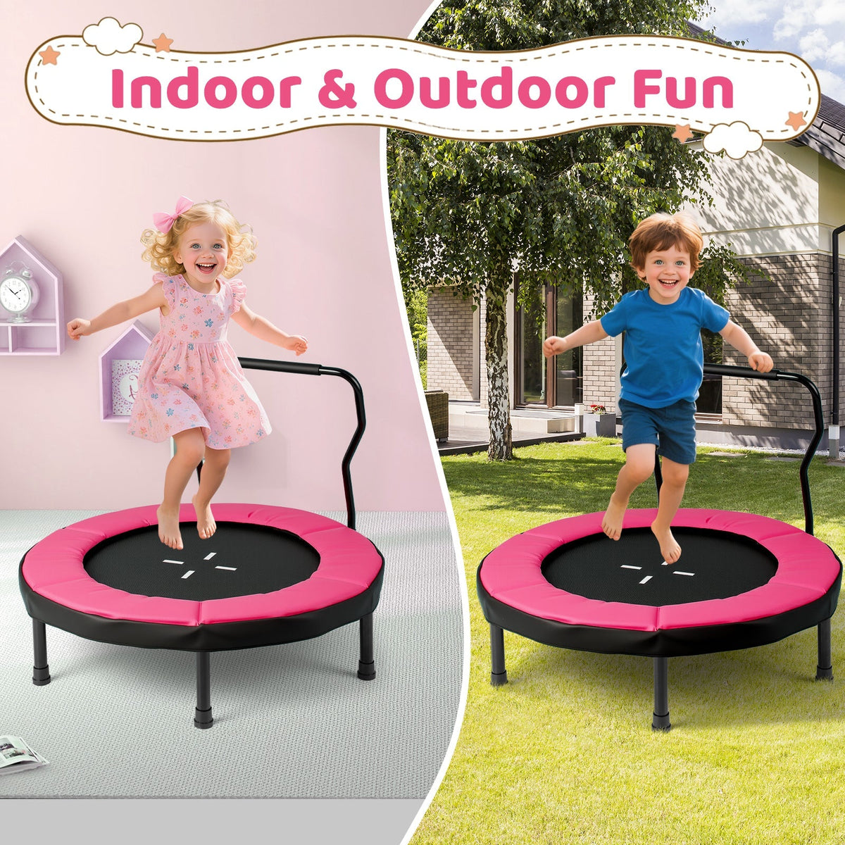 40 inch indoor outdoor kids fitness trampoline, GBruno Store, view 9