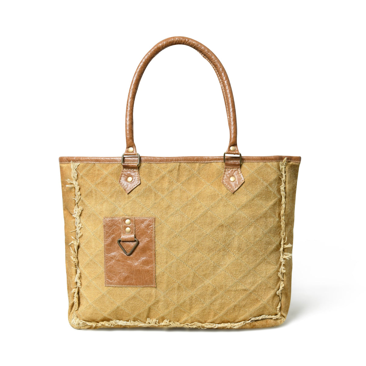 Beige Boho Chic Canvas Bag by Classy Leather Bags
