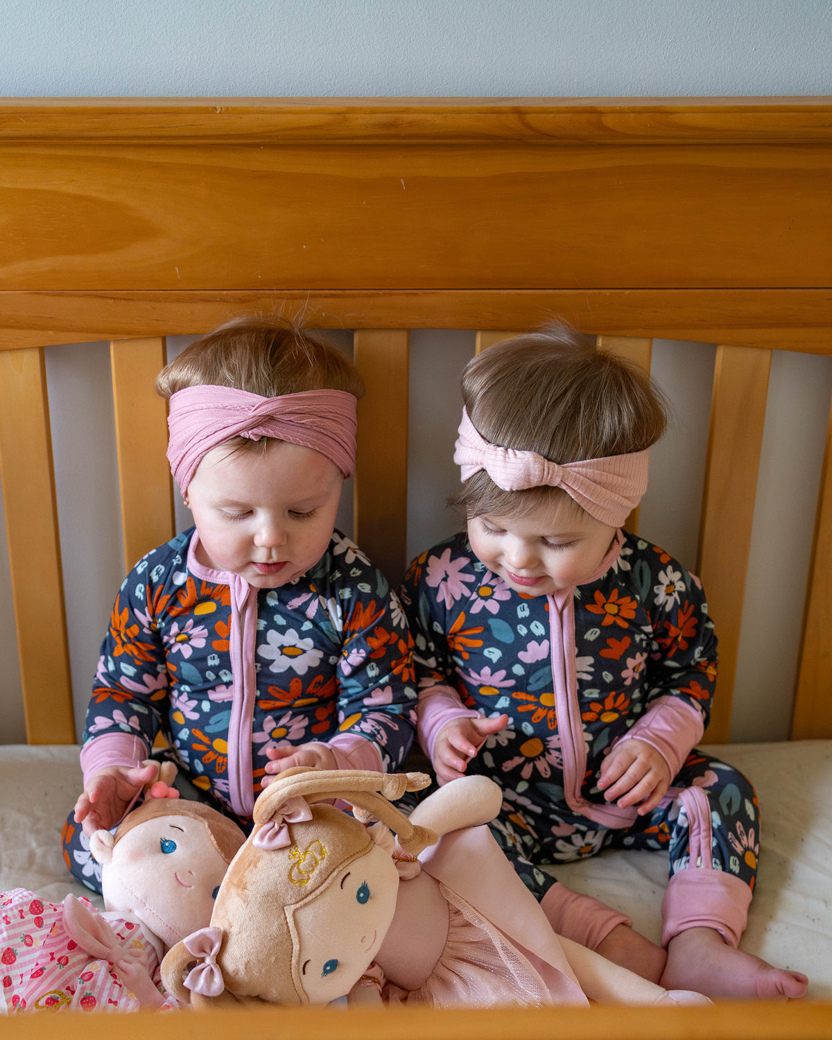 Navy wildflower bamboo zippy by Keep the Littles Wild