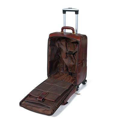 Leather Carry-On Trolly Bag by Classy Leather Bags