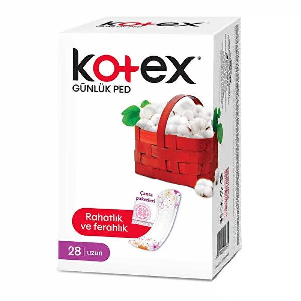 Kotex Eko Uzun: 100% Cotton Daily Panty Liners for Long-Lasting Freshness & Comfort - 28 Count by Beauty Care Bag