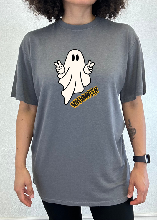 Halloween Ghost unisex short sleeve graphic T-shirt in bamboo viscose and organic cotton