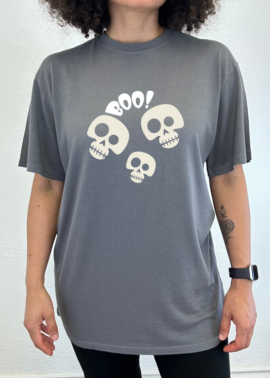 Halloween Boo unisex short sleeve graphic T-shirt in bamboo viscose and organic cotton