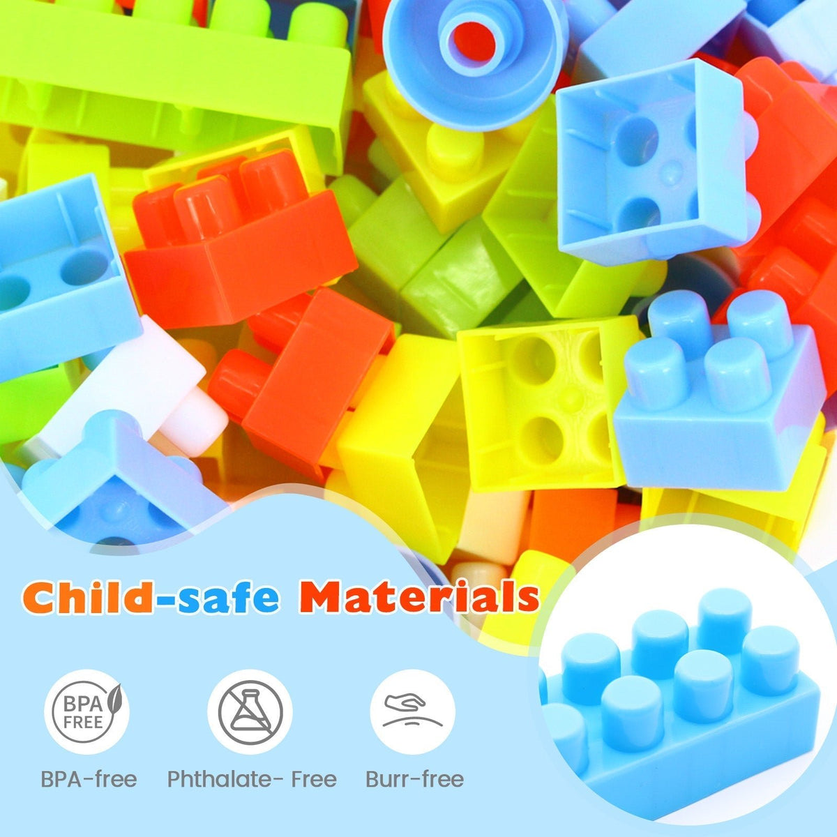 150-piece toddler building blocks set by GBruno Store, view 7