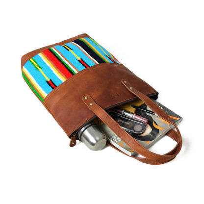 Multicoloured Leather Tote Bag by Classy Leather Bags