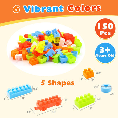 150-piece toddler STEM building blocks by GBruno Store, view 5