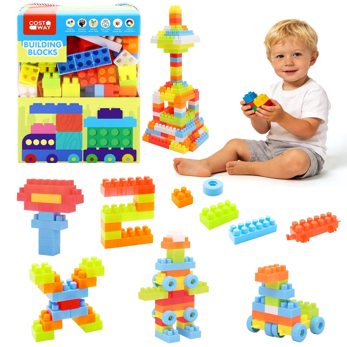 150-piece toddler STEM building blocks by GBruno Store, view 3