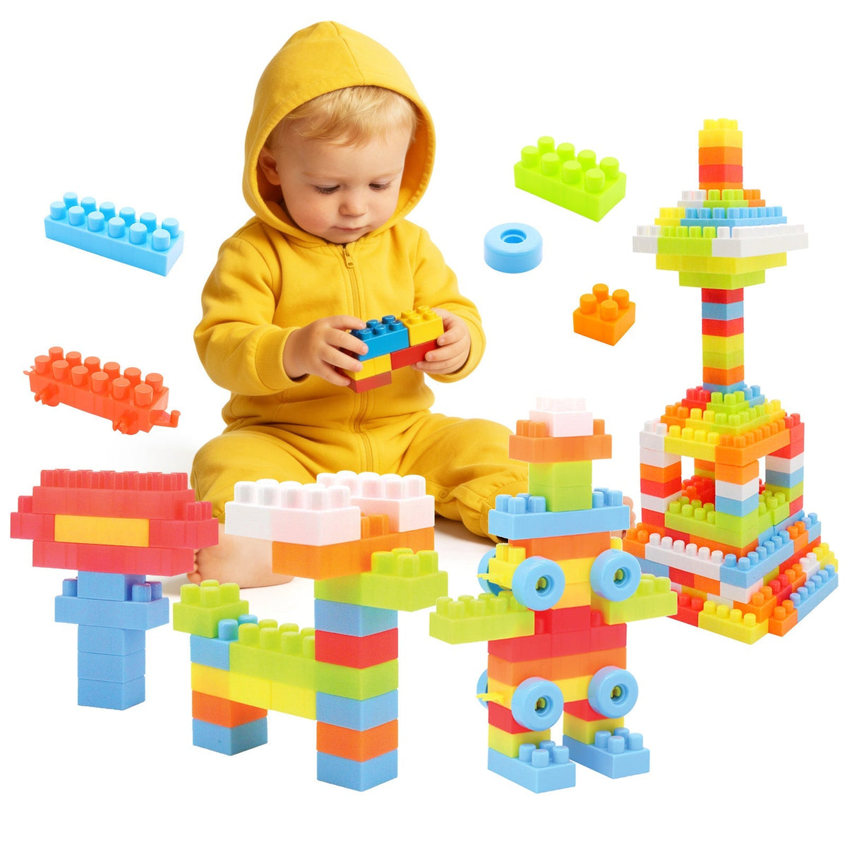 150-piece toddler STEM building blocks by GBruno Store, view 4