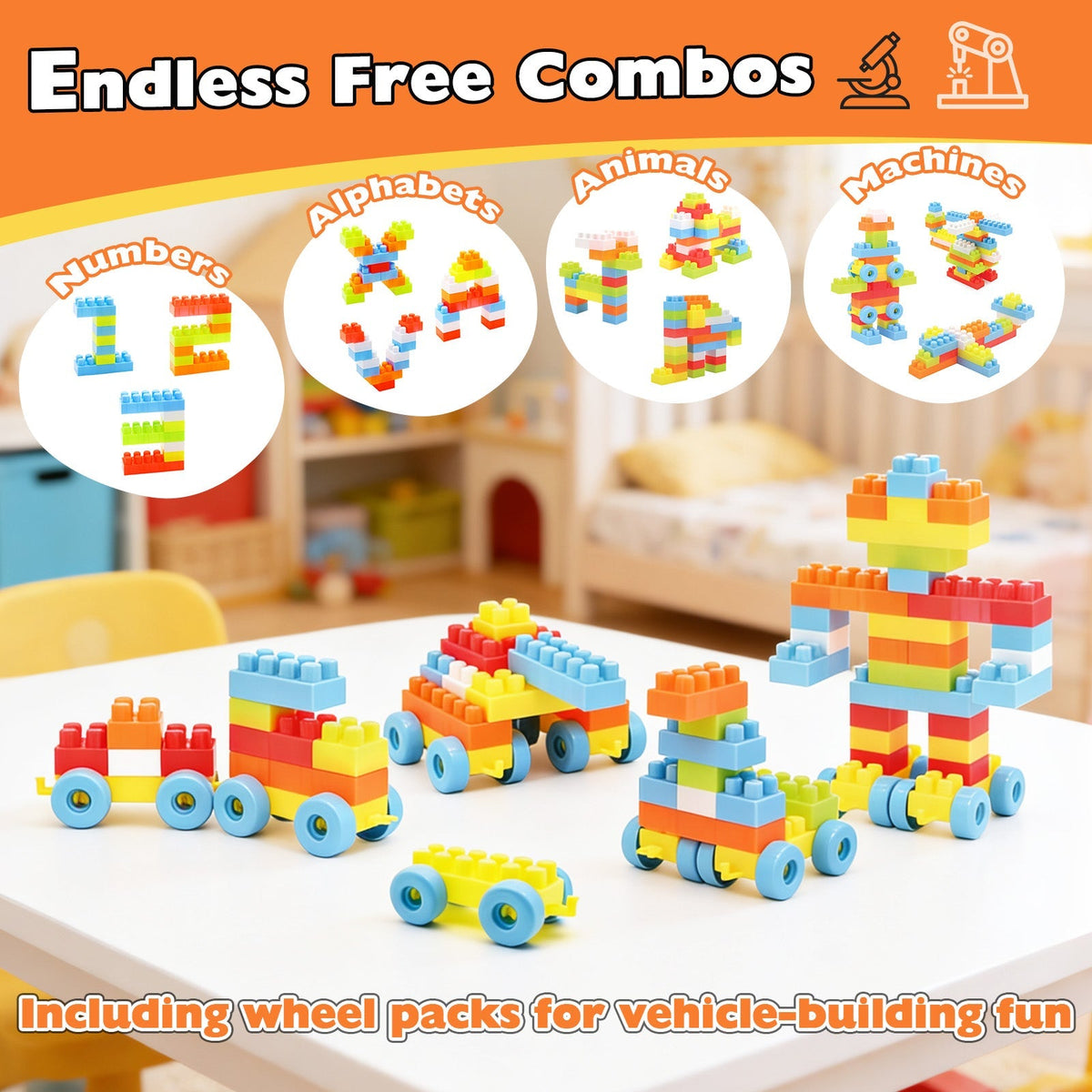 150-piece toddler STEM building blocks by GBruno Store, view 6