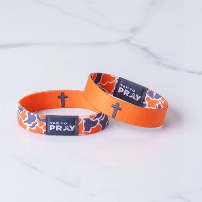 Team Camo Orange Tap to Pray Wristband by Rust & Cinder