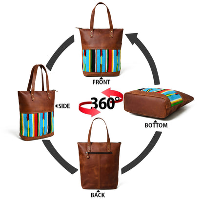 Multicoloured Leather Tote Bag by Classy Leather Bags