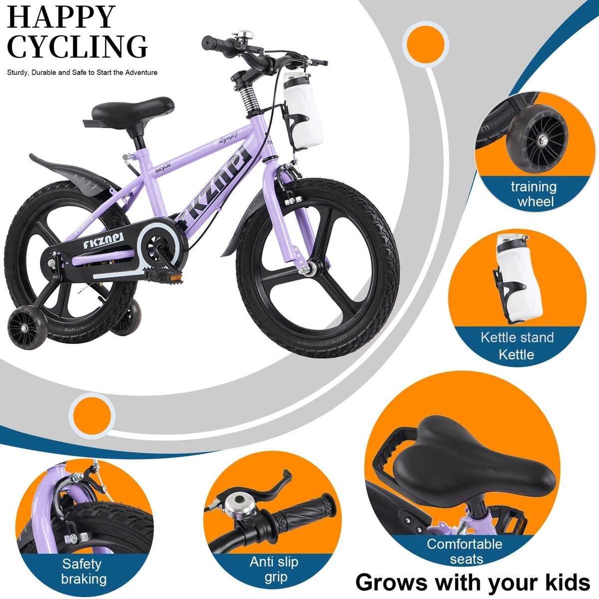16-18 inch kids bike with training wheels and adjustable seat by GBruno Store, view 16