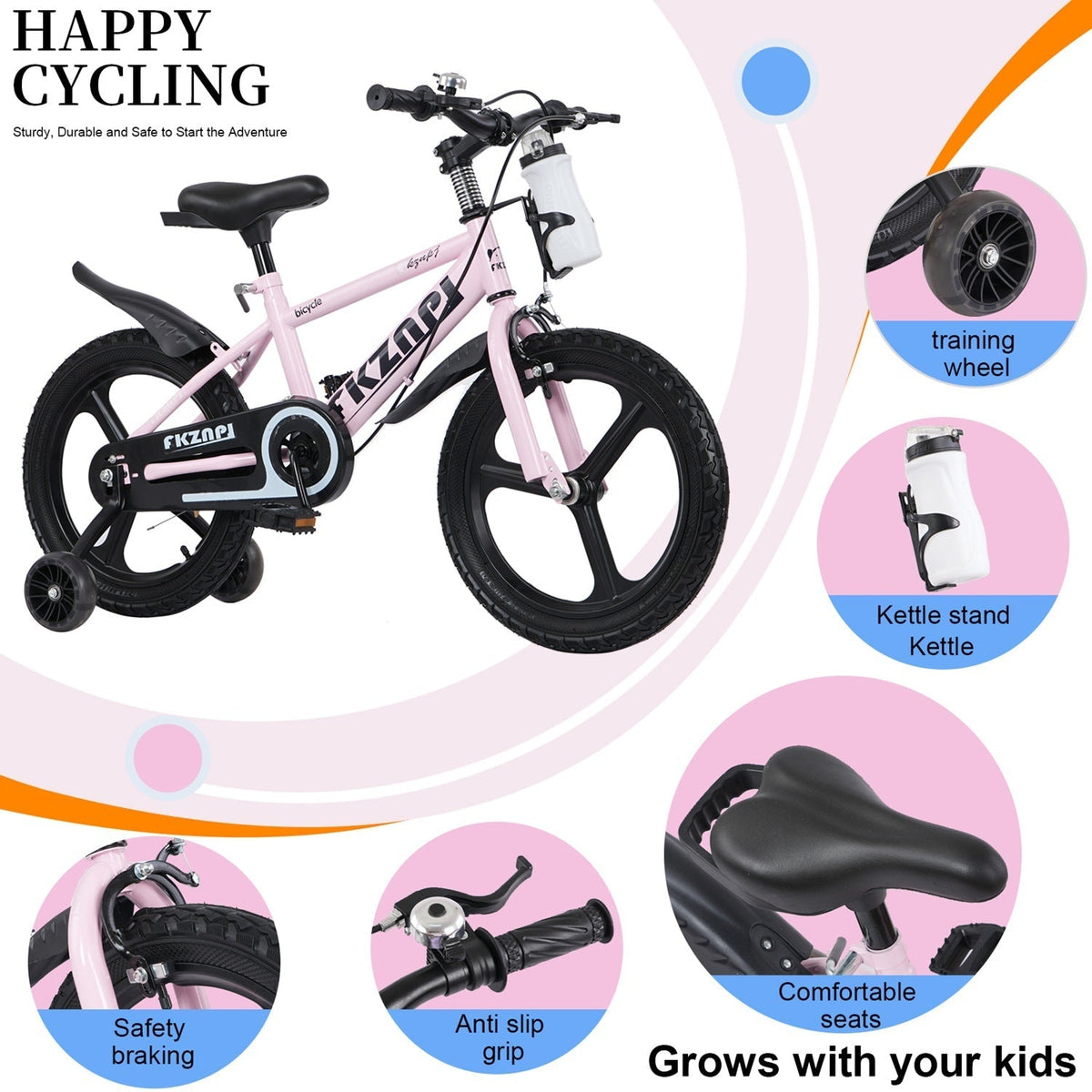 16-18 inch kids bike with training wheels and adjustable seat by GBruno Store, view 29