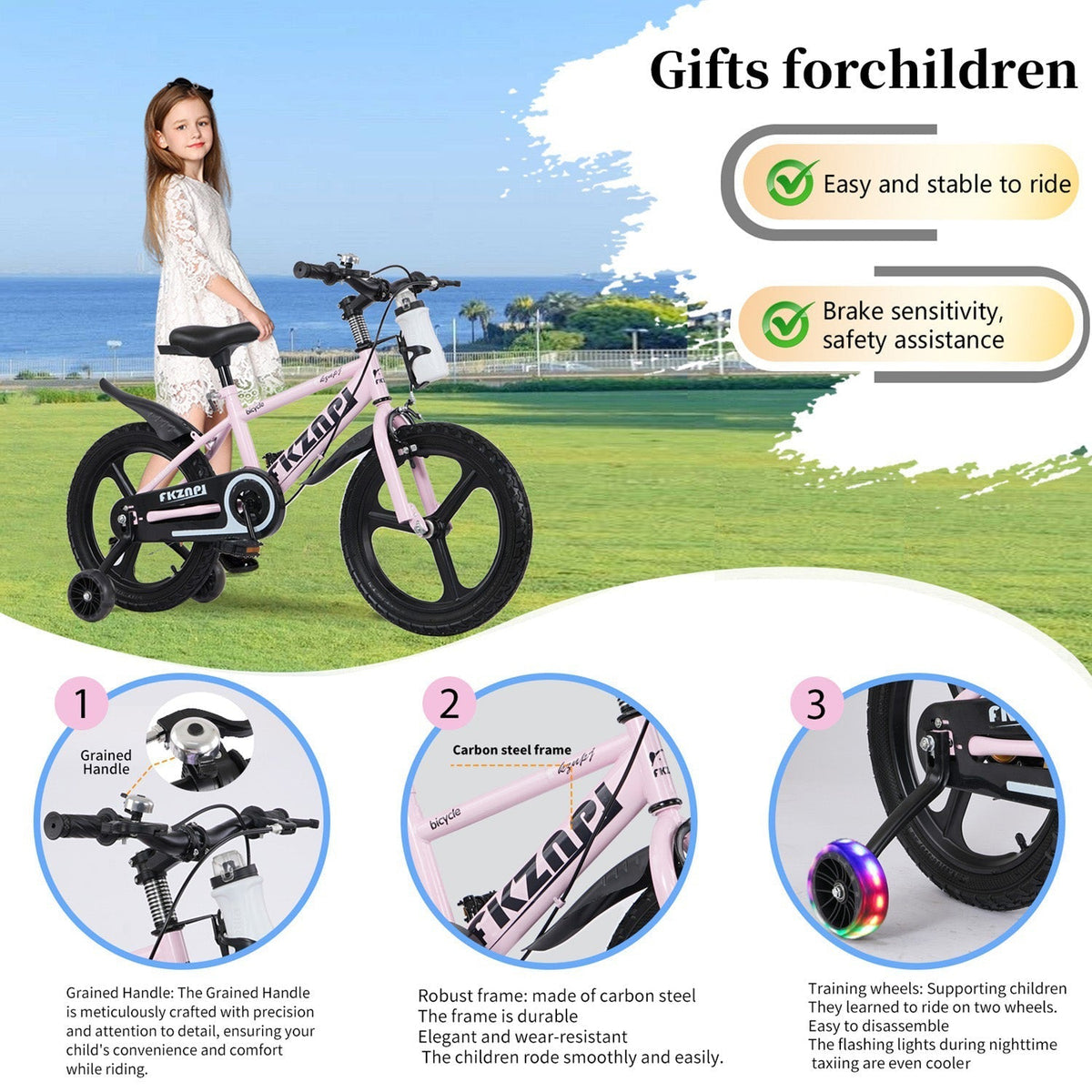 16-18 inch kids bike with training wheels and adjustable seat by GBruno Store, view 25