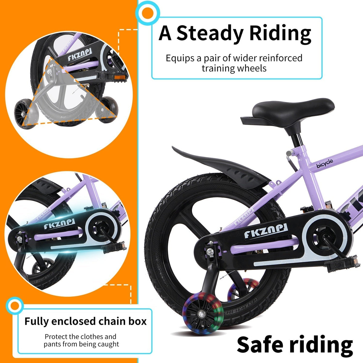 16-18 inch kids bike with training wheels and adjustable seat by GBruno Store, view 13