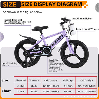 16-18 inch kids bike with training wheels and adjustable seat by GBruno Store, view 38