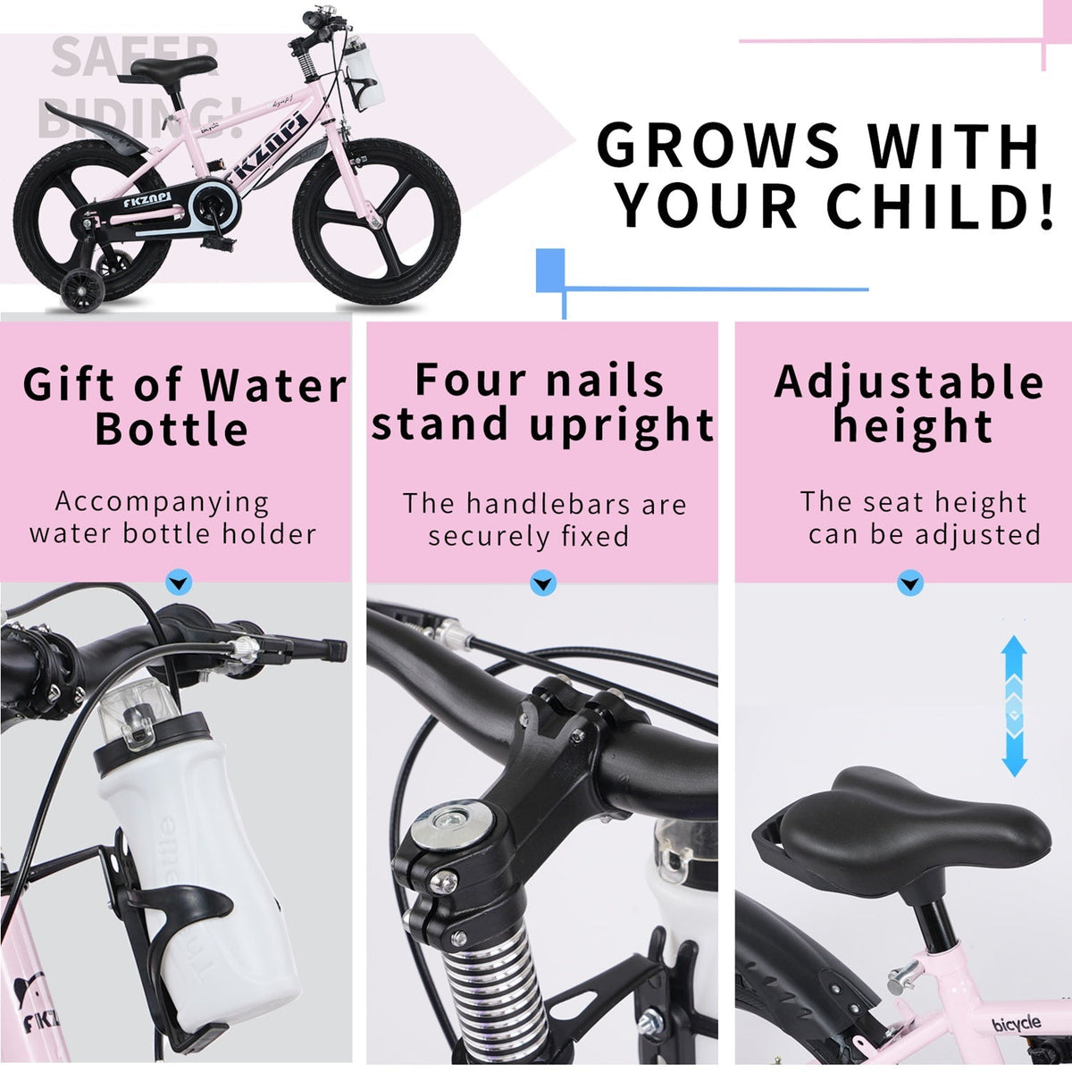 16-18 inch kids bike with training wheels and adjustable seat by GBruno Store, view 23