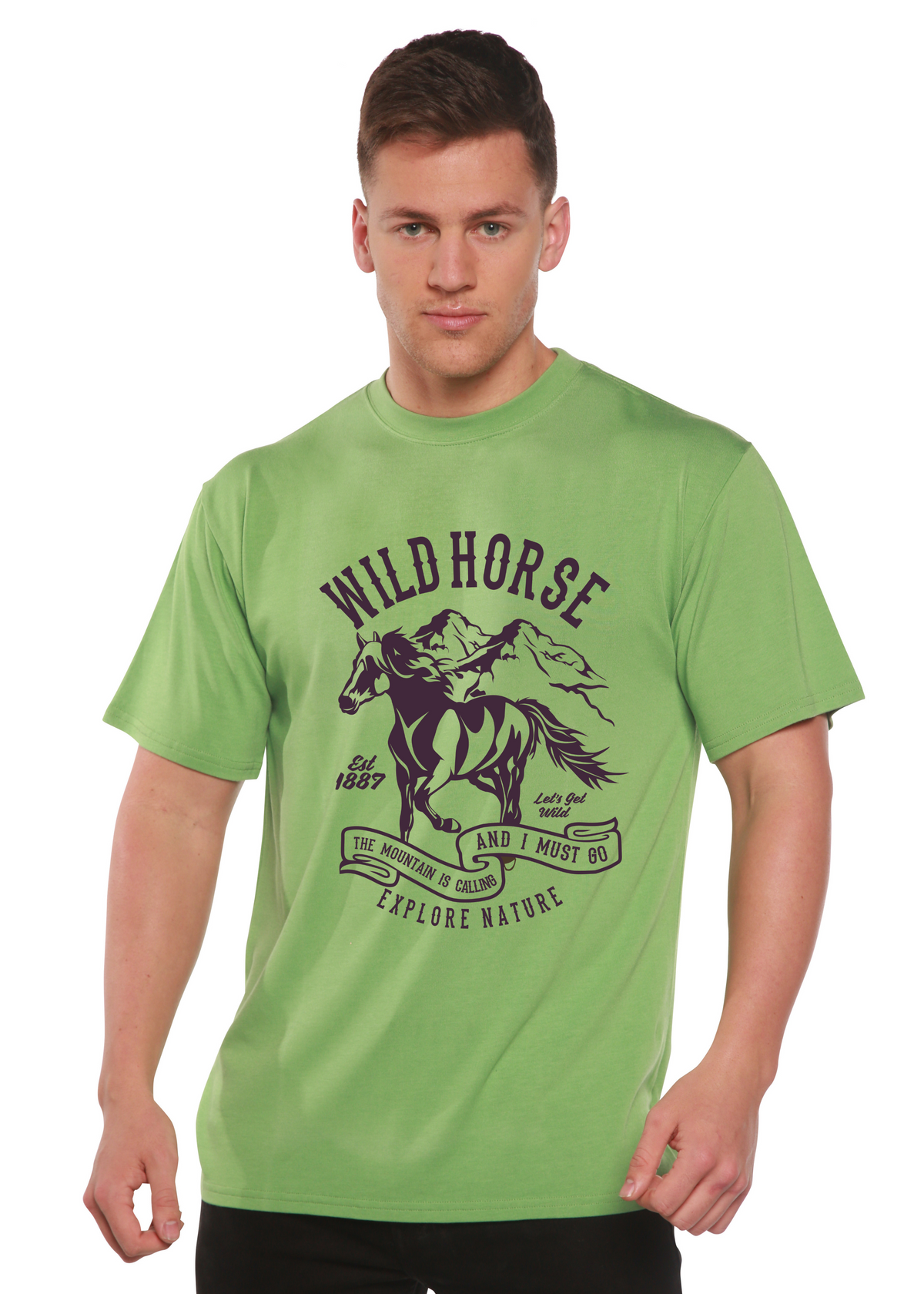 Wild Horse men's bamboo graphic T-shirt – view 3