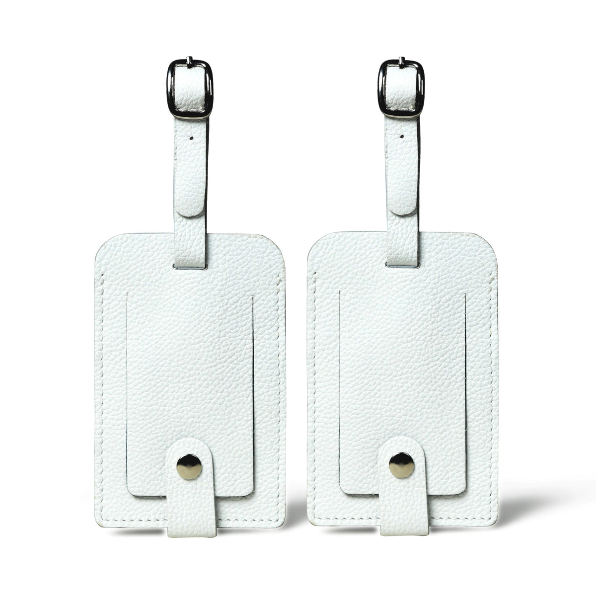 White Leather Luggage Tags Set by Classy Leather Bags