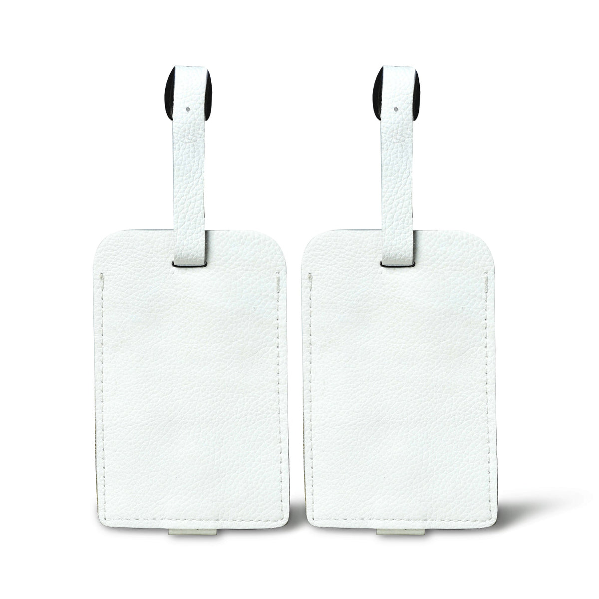 White Leather Luggage Tags Set by Classy Leather Bags