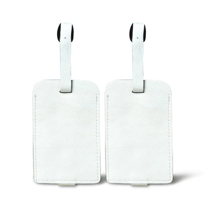 White Leather Luggage Tags Set by Classy Leather Bags