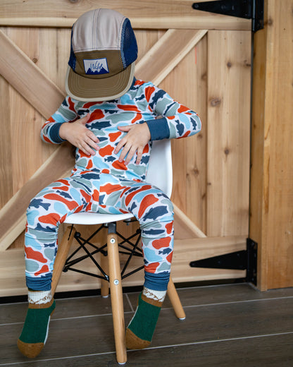 Camo fish bamboo pj set by Keep the Littles Wild
