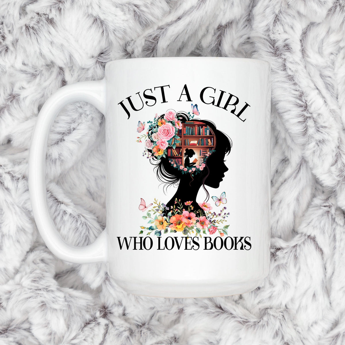 Book Lover Coffee Mug – Floral Book Mug | Ceramic, Microwave Safe Gift by Joyful Moose
