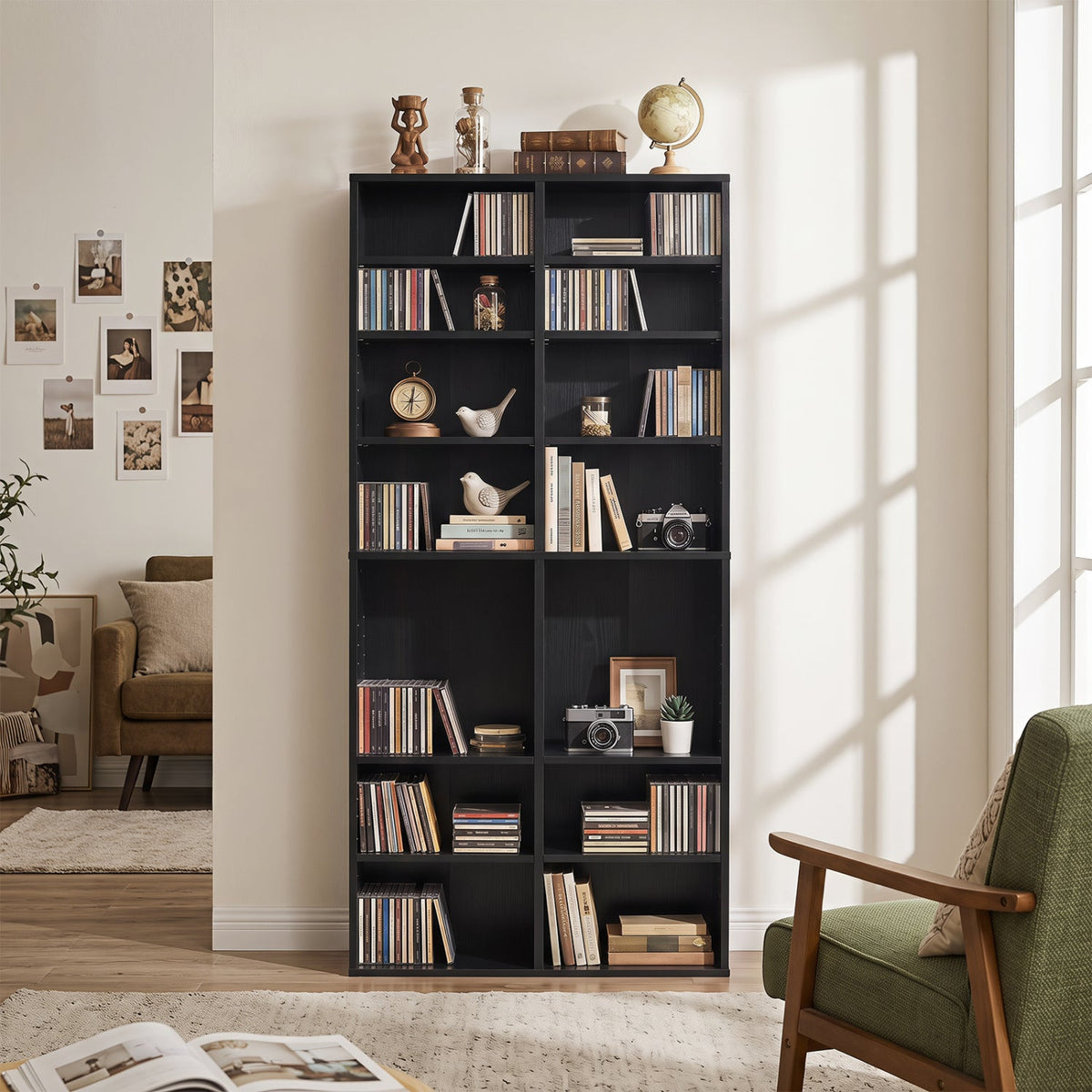 16-compartment CD storage unit with adjustable shelves, 54 inch by DirectDeals, view 9