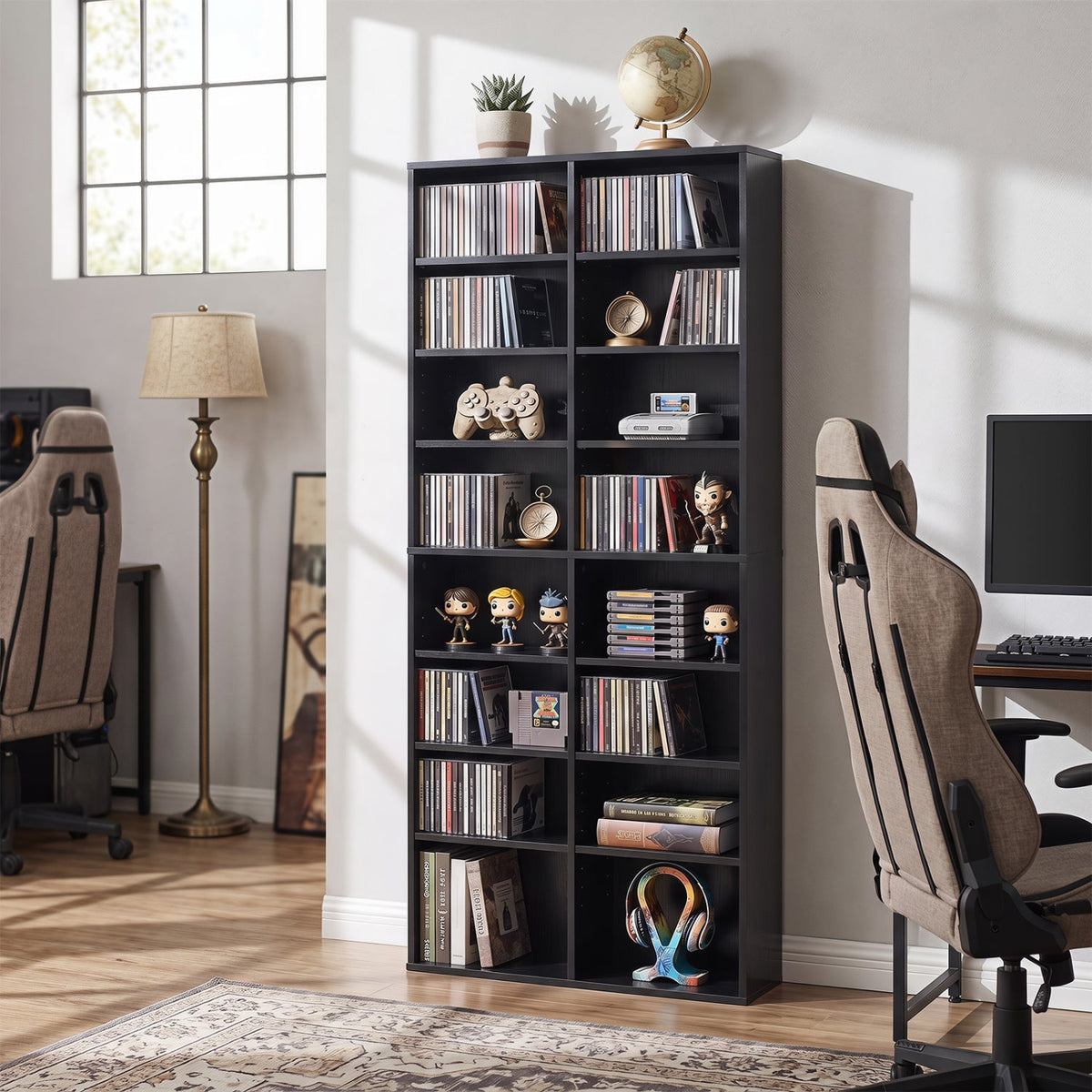 16-compartment CD storage unit with adjustable shelves, 54 inch by DirectDeals, view 10