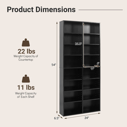 16-compartment CD storage unit with adjustable shelves, 54 inch by DirectDeals, view 13