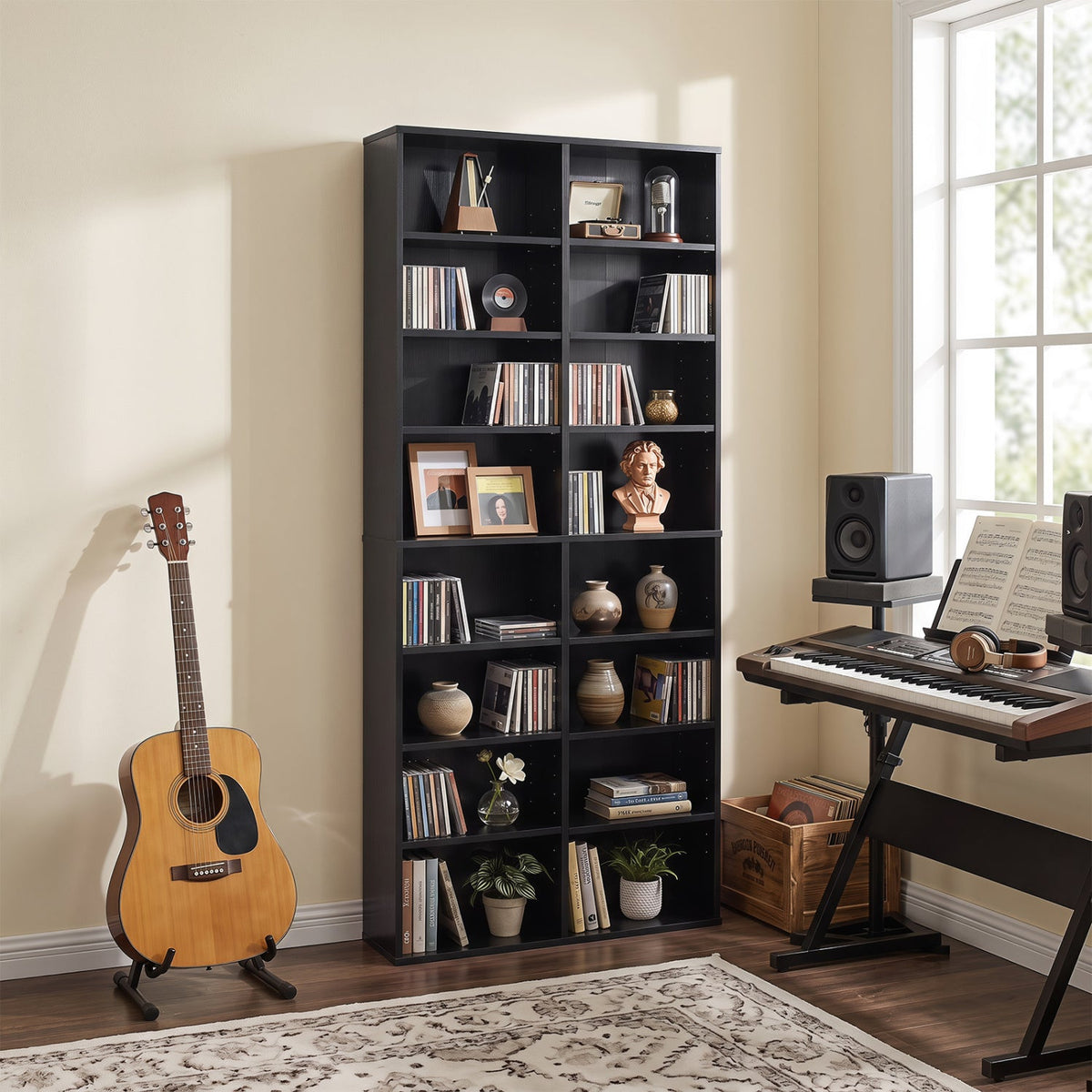 16-compartment CD storage unit with adjustable shelves, 54 inch by DirectDeals, view 14