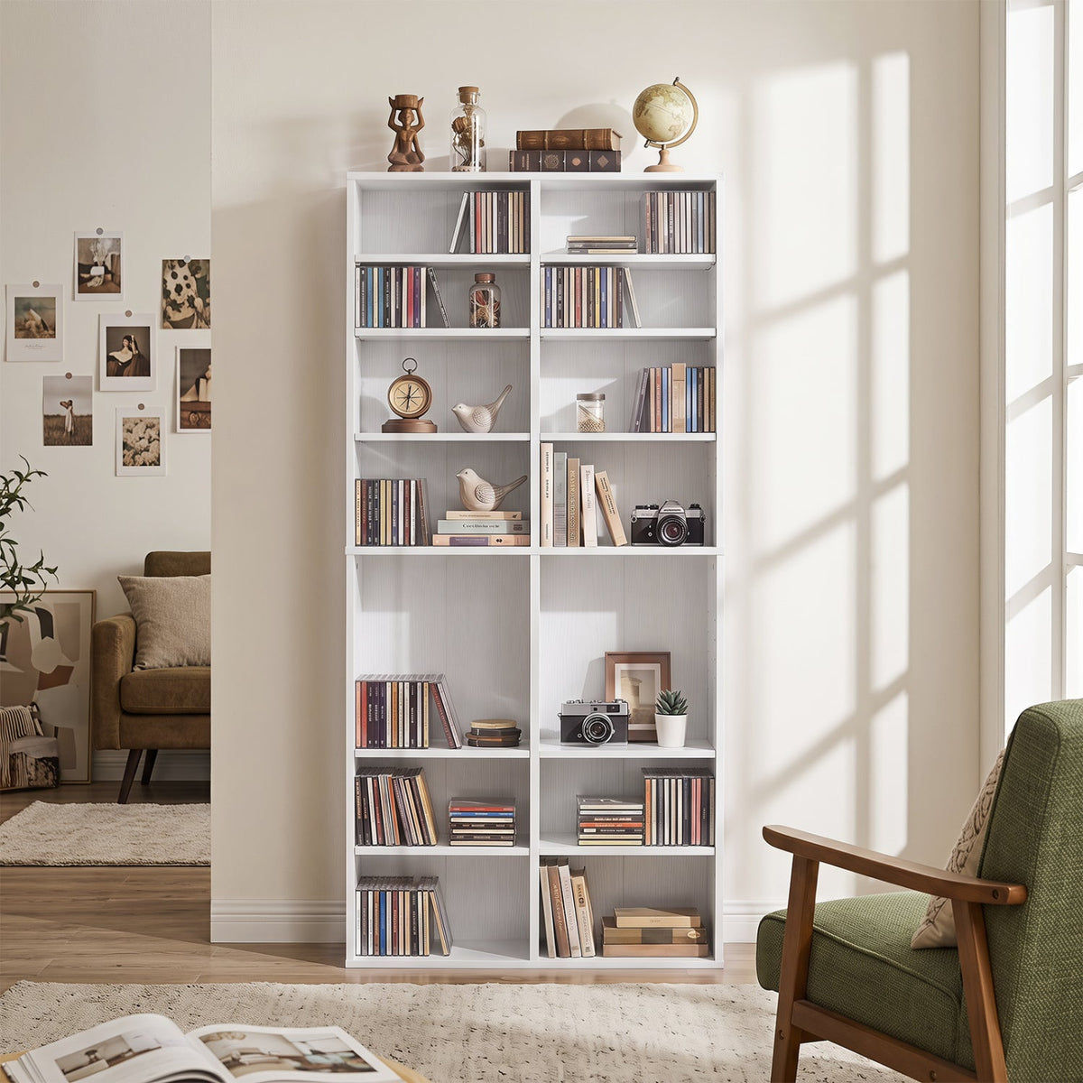 16-compartment CD storage unit with adjustable shelves, 54 inch by DirectDeals