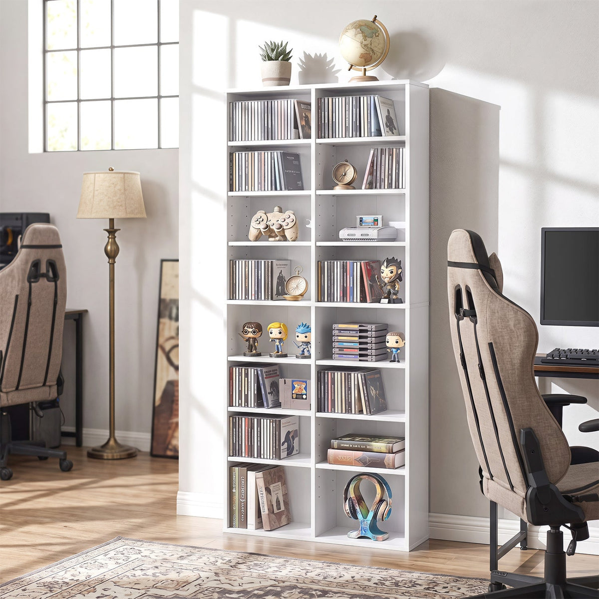 16-compartment CD storage unit with adjustable shelves, 54 inch by DirectDeals, view 2