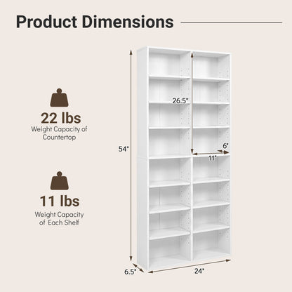 16-compartment CD storage unit with adjustable shelves, 54 inch by DirectDeals, view 5
