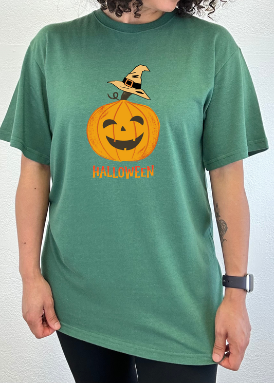 Halloween Pumpkin unisex short sleeve graphic T-shirt in bamboo viscose and organic cotton