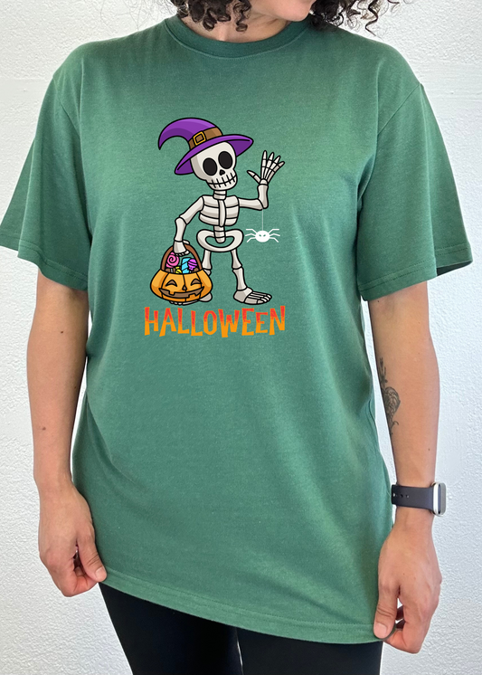Happy Halloween unisex short sleeve graphic T-shirt in bamboo viscose and organic cotton
