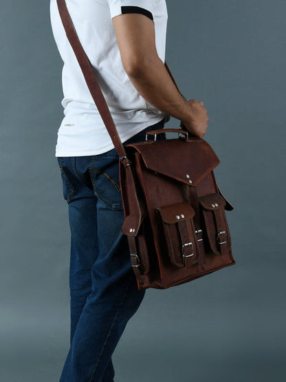The Pre-Historic Convertible + Free Pencil Case by Classy Leather Bags