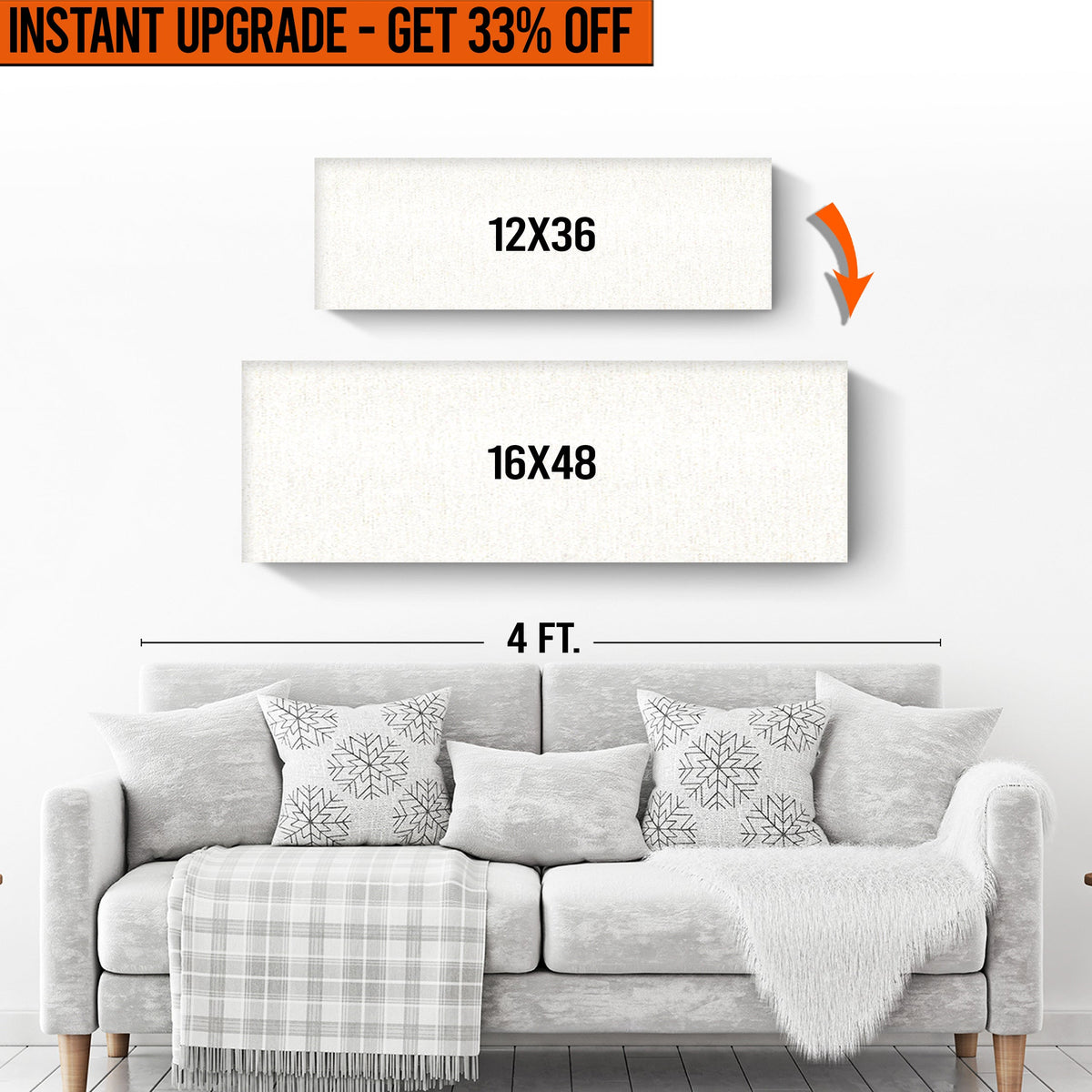 Upgrade Your 12x36 Inches Canvas To 16x48 Inches Canvas by Tailored Canvases