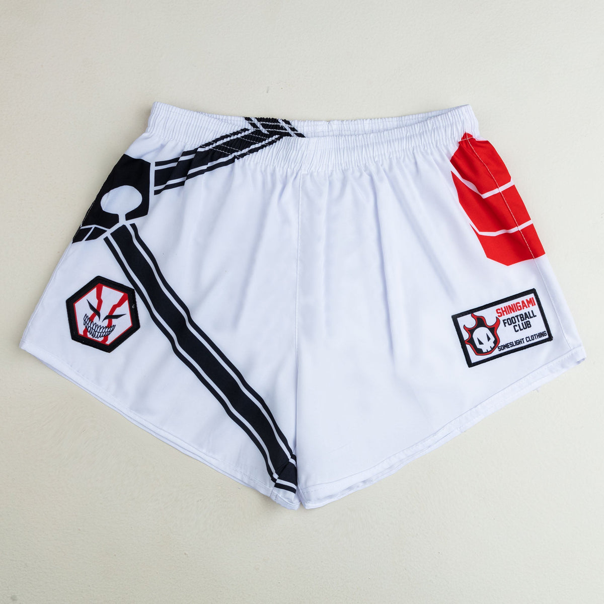 Shinigami United women's athletic shorts with sublimated design