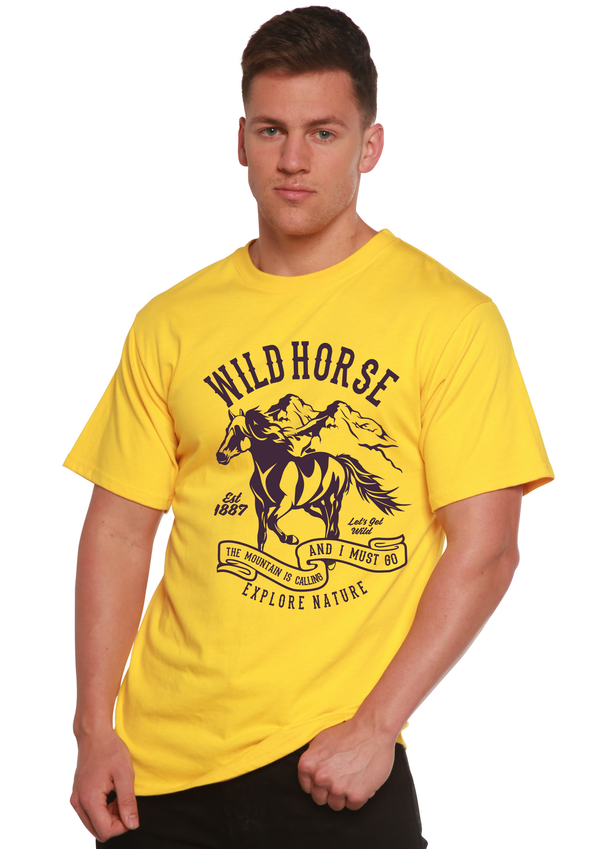 Wild Horse men's bamboo graphic T-shirt – view 5