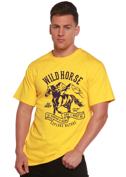 Wild Horse men's bamboo graphic T-shirt – view 5