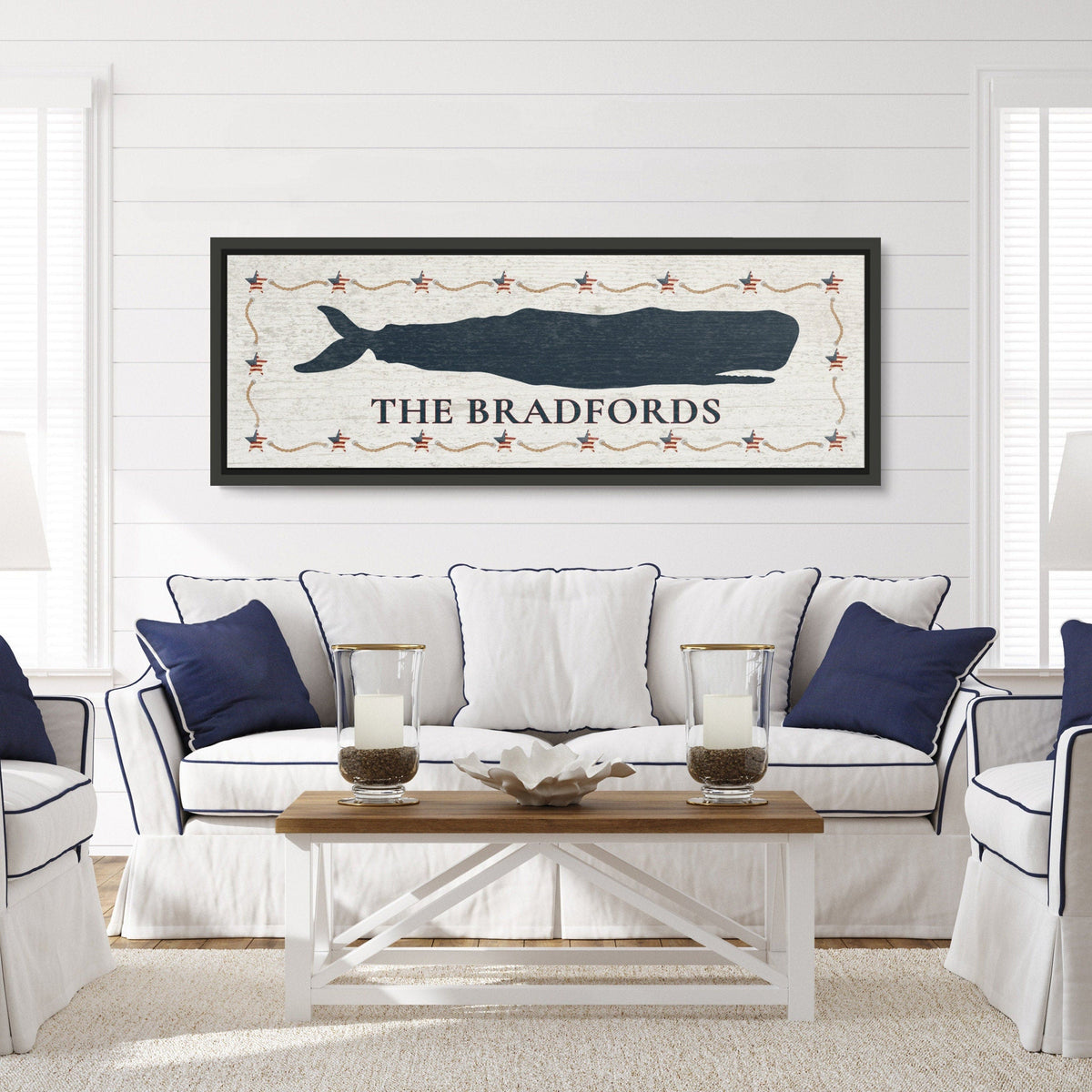 Personalized Framed Whale Canvas Sign by Off The Square Designs